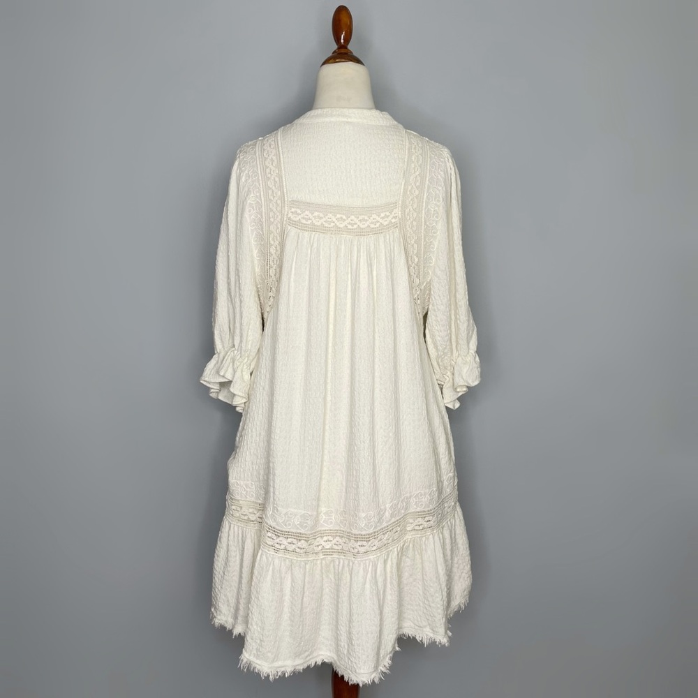SOLD Free People Made For You Tunic Cream Ivory Size XS Lace Inlay Mini Dress - Picture 4 of 14